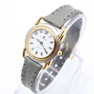 J.B Champion Watch Womens Multi-Tone Stainless Steel Classic Gray Leather Band